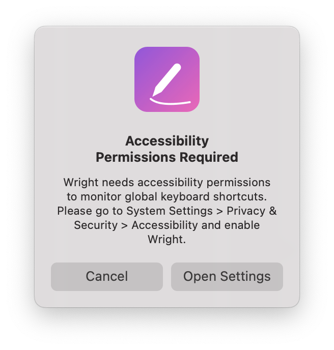 Wright LLM Accessibility Permission